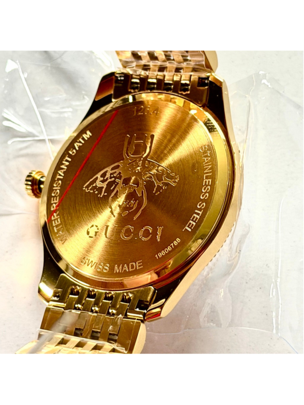 Gucci G-Timeless YA1264155 Gold PVD Silver Dial Bee  Unisex Watch New w/Tag - Picture 3 of 10